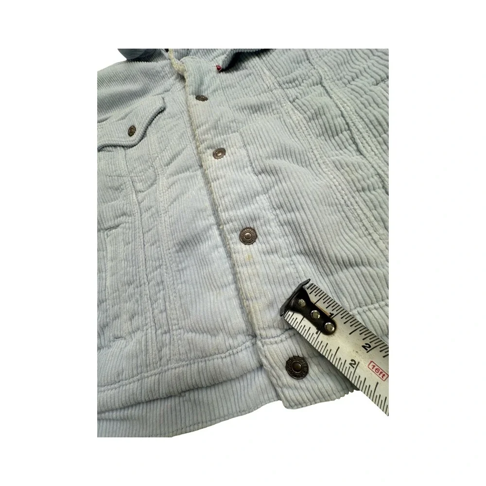 Levi's Jacket Mens S Light Blue Sherpa Lined Corduroy Trucker Jacket 36137-0047